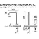 2-hole countertop washbasin tap made of stainless steel Ceiba