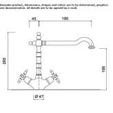 Countertop washbasin tap with 1 hole Oronsko