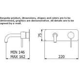 2-hole wall-mounted washbasin tap Leck
