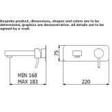 2-hole wall-mounted washbasin tap Vela