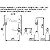 3-hole countertop washbasin tap Ancone