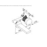 2-hole wall-mounted washbasin tap Zandt