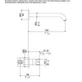 2-hole wall-mounted washbasin tap in stainless steel Sestino