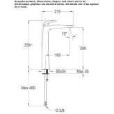 Single-lever countertop washbasin tap without waste Bayside