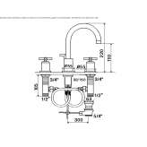 3-hole countertop washbasin tap Ullapool