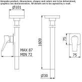 Washbasin faucet mounted on the ceiling Wallaroo