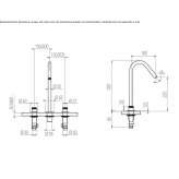 3-hole steel countertop washbasin tap Welland