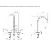 3-hole countertop washbasin tap made of stainless steel Corlaer