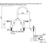 3-hole countertop bridge mixer Gosfield