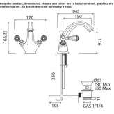 Countertop washbasin tap with 1 hole Gosfield