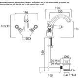 1-hole countertop washbasin tap with automatic stopper Aktepe