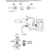 3-hole wall-mounted washbasin tap with individual rosettes Rjukan