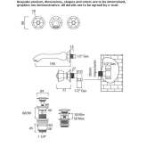 3-hole wall-mounted washbasin tap with cork stopper Monahans