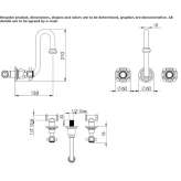 3-hole wall-mounted washbasin tap Maxton