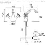 Countertop washbasin tap Lenham