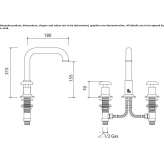 3-hole countertop washbasin tap with single rosettes Montrem