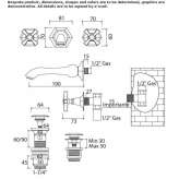 3-hole wall-mounted washbasin tap Lenham