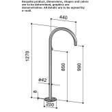 Free-standing washbasin tap made of stainless steel Creola