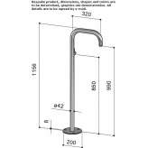 Freestanding washbasin tap made of 316 stainless steel Isse