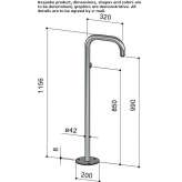 Freestanding washbasin tap made of 316 stainless steel Isse