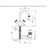 Bateria umywalkowa nablatowa 1-otworowa Veruno