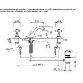 3-hole countertop washbasin tap with automatic stopper Satov