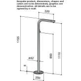 External column for washbasin made of 316 stainless steel Bromham