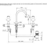 3-hole brass countertop washbasin faucet Duisans