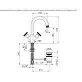 1-hole countertop washbasin tap Veruno