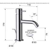 Single-lever brass countertop washbasin tap Chavao