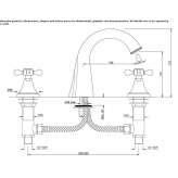 Countertop washbasin tap with single rosettes Ocoee