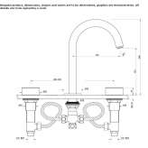 3-hole countertop washbasin tap with adjustable spout Koka