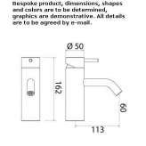 Single-lever countertop washbasin tap made of stainless steel Criciuma