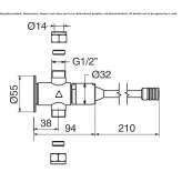 Self-closing wall faucet for public toilets Rossau