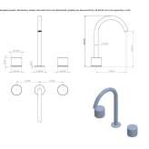 Stainless steel and marble washbasin tap Neusorg