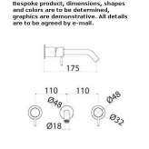 Stainless steel wall-mounted washbasin tap with single rosettes Vlasivka