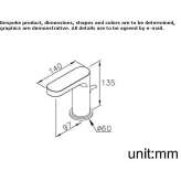 Countertop washbasin tap with aerator Xometla