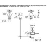 3-hole countertop bidet faucet Sebnitz