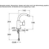 Single-lever countertop bidet faucet without waste Marki