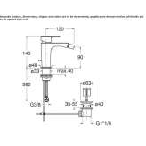 Countertop bidet faucet with one handle Delaware