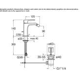 Countertop bidet tap with swivel spout Lirio