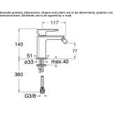 Countertop bidet tap without waste Ilford