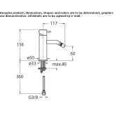 Single-lever countertop bidet faucet without waste Marki