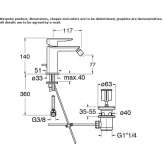 Countertop bidet tap with swivel spout Ilford