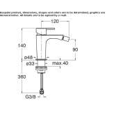 Countertop bidet faucet with one handle Delaware