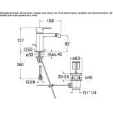 Countertop bidet faucet with one handle Ferez