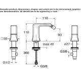 3-hole countertop bidet tap with swivel spout Valseca