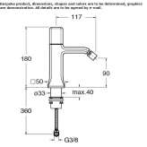 Countertop single-lever bidet faucet with swivel spout Valseca