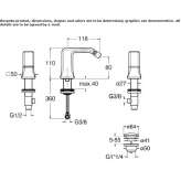 Countertop bidet tap with individual rosettes Valseca