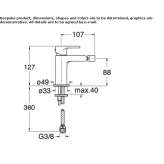 Countertop bidet tap with swivel spout Ardud